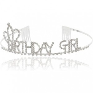 Headbands Birthday Girl Crystal Rhinestone Side Crown Tiara Headband for Birthday Party - CF180NTX9DD $10.57