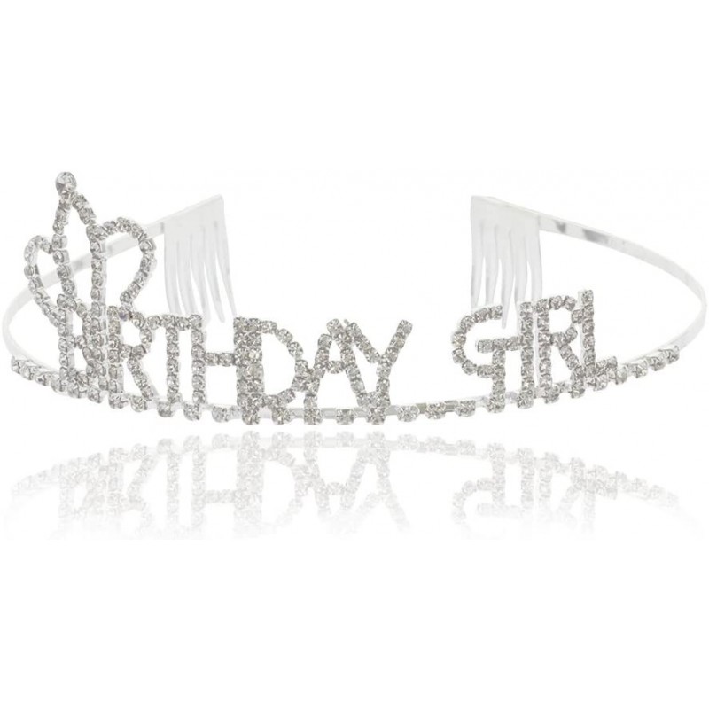 Headbands Birthday Girl Crystal Rhinestone Side Crown Tiara Headband for Birthday Party - CF180NTX9DD $10.57