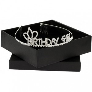 Headbands Birthday Girl Crystal Rhinestone Side Crown Tiara Headband for Birthday Party - CF180NTX9DD $10.57