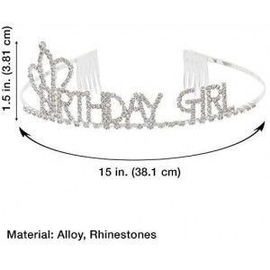 Headbands Birthday Girl Crystal Rhinestone Side Crown Tiara Headband for Birthday Party - CF180NTX9DD $10.57