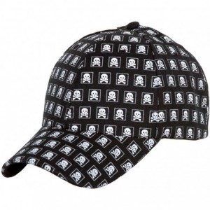 Sun Hats Skull and Crossbones Print Adjustable Hat - Black - CK11ETUDOBL $9.05