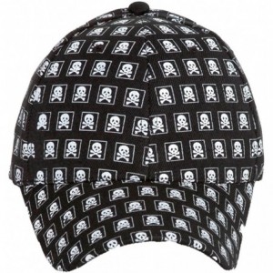 Sun Hats Skull and Crossbones Print Adjustable Hat - Black - CK11ETUDOBL $23.22