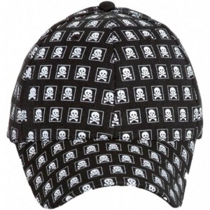 Sun Hats Skull and Crossbones Print Adjustable Hat - Black - CK11ETUDOBL $9.05