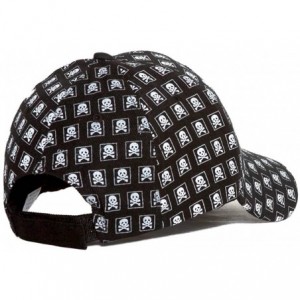 Sun Hats Skull and Crossbones Print Adjustable Hat - Black - CK11ETUDOBL $9.05