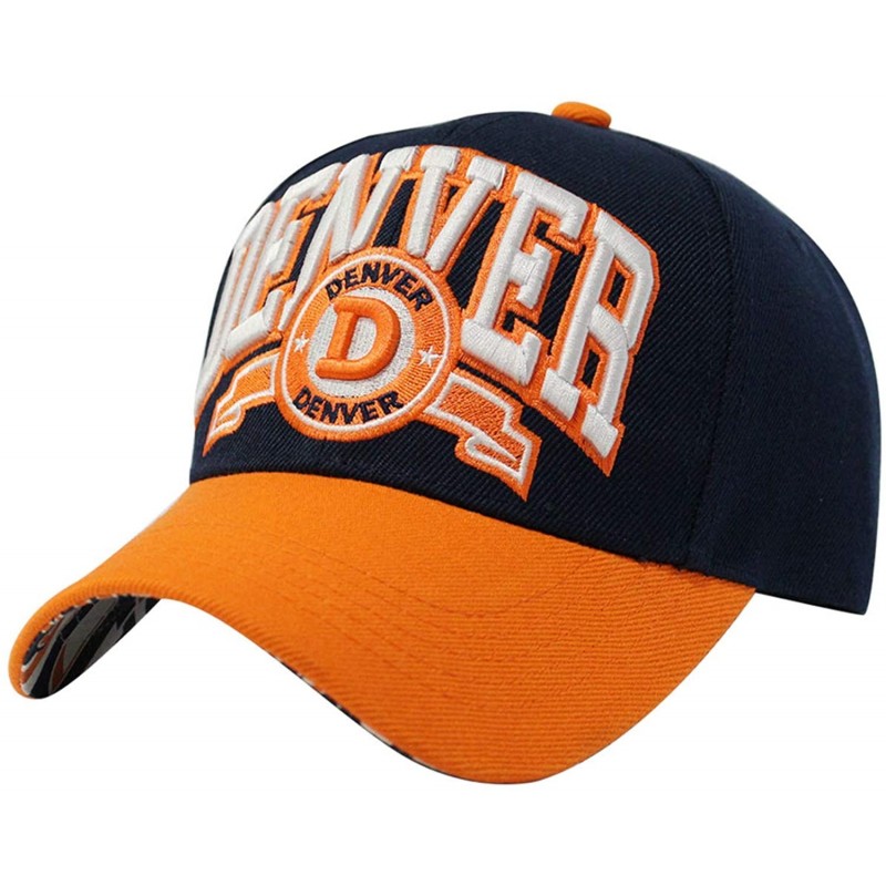 Baseball Caps Team Color City Name Embroidered Baseball Cap Hat Unisex Football Basketball - Denver - CJ1850DLR8D $16.61