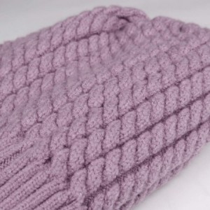 Sun Hats Winter Beanie for Women Warm Knit Bobble Skull Cap Big Fur Pom Pom Hats for Women - 12 Purple - CI18UWSAE60 $16.94