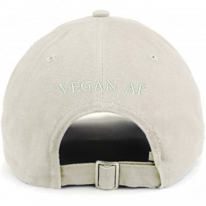 Baseball Caps Vegan AF (Back) Embroidered 100% Cotton Dad Hat - Stone - CZ188T6WQS5 $33.69