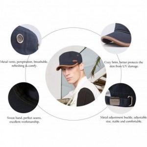 Baseball Caps Men's Cotton Classic Military Hats Adjustable Army Cap Comfy Cadet Hat Vintage Flat Top Cap Baseball Cap - Navy...