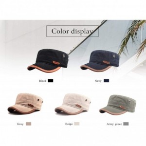 Baseball Caps Men's Cotton Classic Military Hats Adjustable Army Cap Comfy Cadet Hat Vintage Flat Top Cap Baseball Cap - Navy...