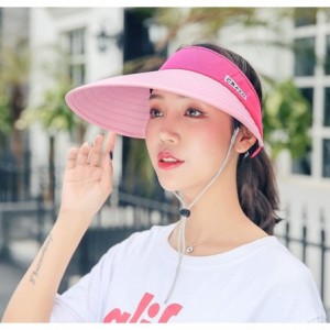 Visors Sun Hat Wide Brim Visor for Women Summer UV Protection Foldable Travle Beach Cap - 6 - CM18GYZ63X8 $12.06