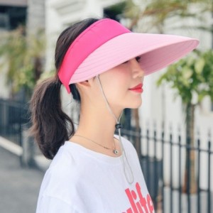 Visors Sun Hat Wide Brim Visor for Women Summer UV Protection Foldable Travle Beach Cap - 6 - CM18GYZ63X8 $12.06