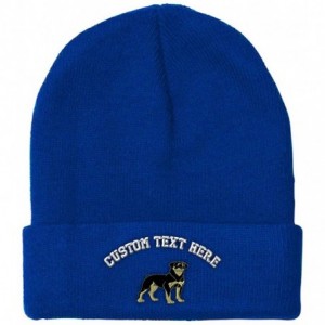 Skullies & Beanies Custom Beanie for Men & Women Rottweiler Embroidery Acrylic Skull Cap Hat - Royal Blue - C118AQ30I4G $17.00