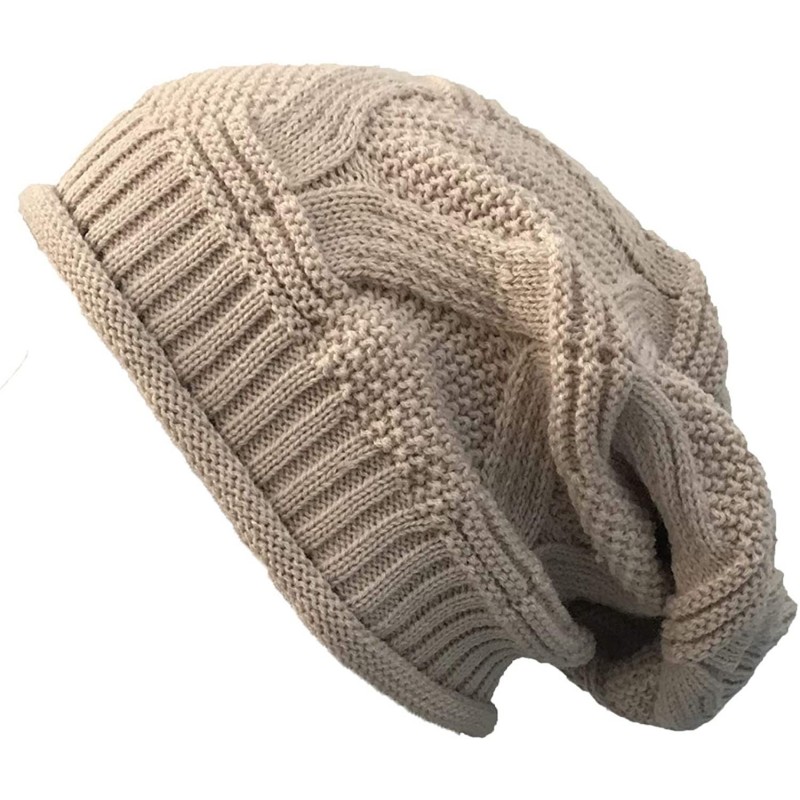 Skullies & Beanies Women Men Slouchy Beanie Hat Baggy Oversized Knit Winter Warm Cap - Style X-beige - CG18AKODDHH $10.94