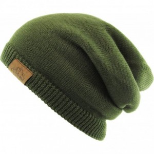 Skullies & Beanies Super Warm Slouchy Fleeced Long Beanie Warm Fur Lined Winter Knit Hat Thick Skull Cap - CB18GL6IIL7 $13.05