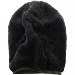 Skullies & Beanies Super Warm Slouchy Fleeced Long Beanie Warm Fur Lined Winter Knit Hat Thick Skull Cap - CB18GL6IIL7 $13.05