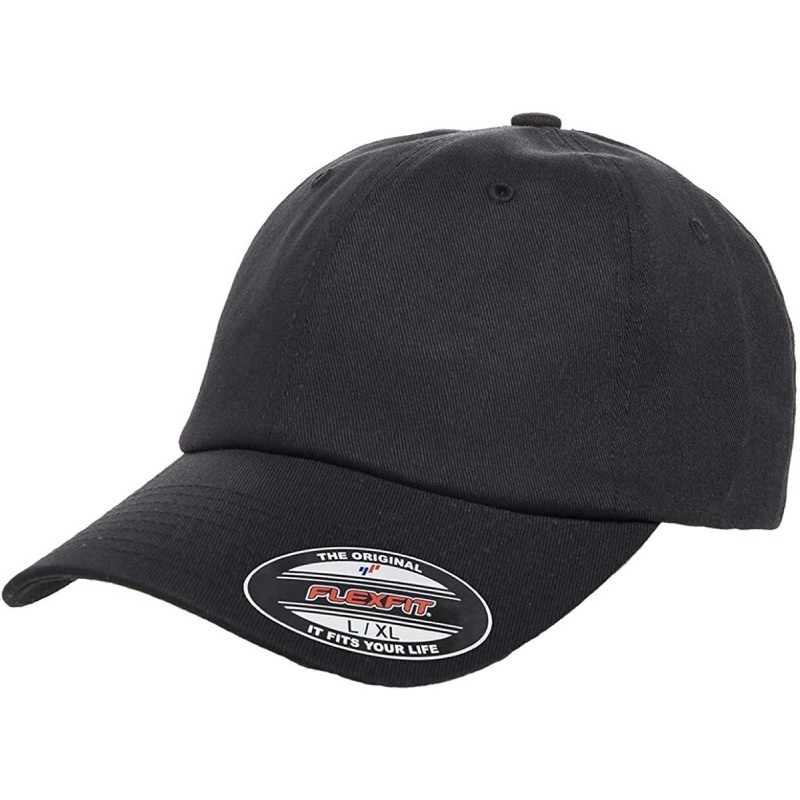 Baseball Caps Flexfit Cotton Twill Dad Hat - Low Profile- Stretch Fit Ballcap w/Hat Liner - Black - CI18H0KKR2H $11.43