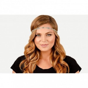 Headbands Authentic "Shauna" Silver Stretchband - Silver - C512G6TDBCT $29.57