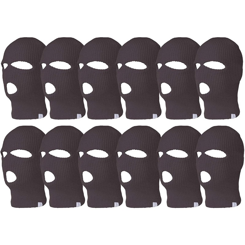 Balaclavas 12 Pack 3 Hole Ski Face Mask Balaclava - Charcoal - C5192I8L6KS $48.31