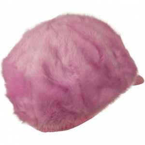 Newsboy Caps Silky Faux Fur Newsboy Hat - Pink W15S55F - CI11C0N85IL $18.27