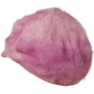 Newsboy Caps Silky Faux Fur Newsboy Hat - Pink W15S55F - CI11C0N85IL $36.14