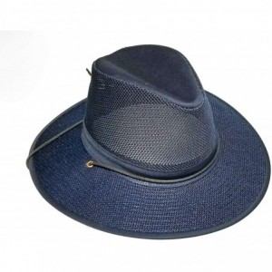 Sun Hats Aussie Breezer 5310 Cotton Mesh Hat - Navy - CA18AQIIZW2 $35.17