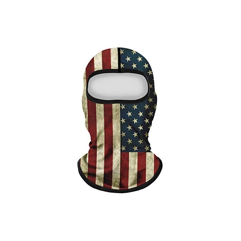 Balaclavas Balaclava Face Mask UV Protection Ski Sun Hood Tactical Masks - American Flag Red 007 - C3197ANZ2MM $11.85