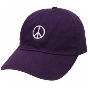 Baseball Caps Peace Sign Cotton Baseball Dad Cap - Purple - C217Z2NK5KI $11.55