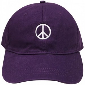 Baseball Caps Peace Sign Cotton Baseball Dad Cap - Purple - C217Z2NK5KI $11.55