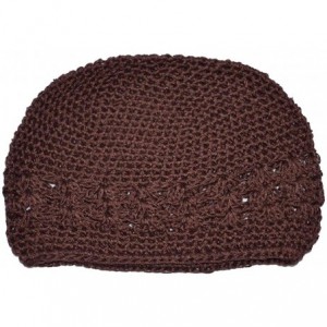 Skullies & Beanies Kufi Hat Crochet Cap Beanie Brown - C81194NZNBR $9.43