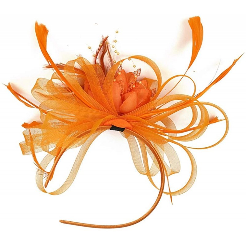 Headbands Fascinator Headpiece Headdress Headband - Orange - CC18SLU55H2 $6.61