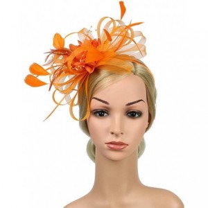 Headbands Fascinator Headpiece Headdress Headband - Orange - CC18SLU55H2 $6.61