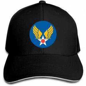 Baseball Caps US Army Air Corps Hap Arnold Wings Adjustable Hat Baseball Cap Sandwich Cap - Black - C218TSCYQGR $41.14