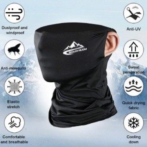 Balaclavas Neck Gaiter Scarf Sun UV Protection Balaclava Breathable Face Mask Outdoor Activity Head Wrap - Black 1 - CR198S7G...