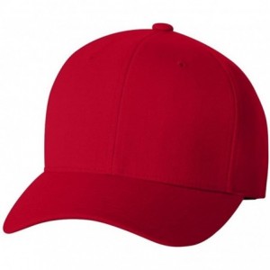 Baseball Caps Fitted Mid-Profile Structured Wool Cap (Red- Large/X-Large) - CK1191ZH4FL $10.13