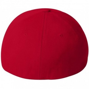 Baseball Caps Fitted Mid-Profile Structured Wool Cap (Red- Large/X-Large) - CK1191ZH4FL $10.13