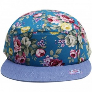 Baseball Caps Mexcian Patterned 5 Panel Hats - Rose Turquoise - CV11ZP1NB3J $10.48