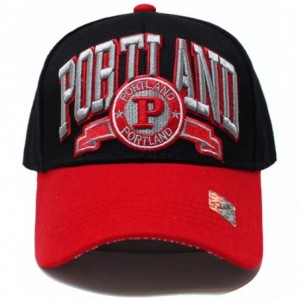 Baseball Caps Team Color City Name Embroidered Baseball Cap Hat Unisex Football Basketball - Portland - CV18CZGWKWU $13.88