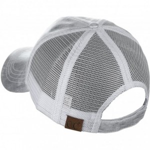 Baseball Caps Unisex Metallic Glossy Feel Front Panel Adjustable Mesh Trucker Baseball Cap - Gray - CV18C90UIN4 $13.00