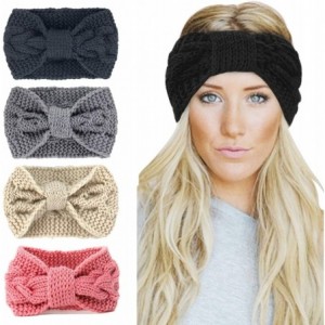 Cold Weather Headbands Womens Winter Knitted Headband - Soft Crochet Bow Twist Hair Band Turban Headwrap Hat Cap Ear Warmer -...