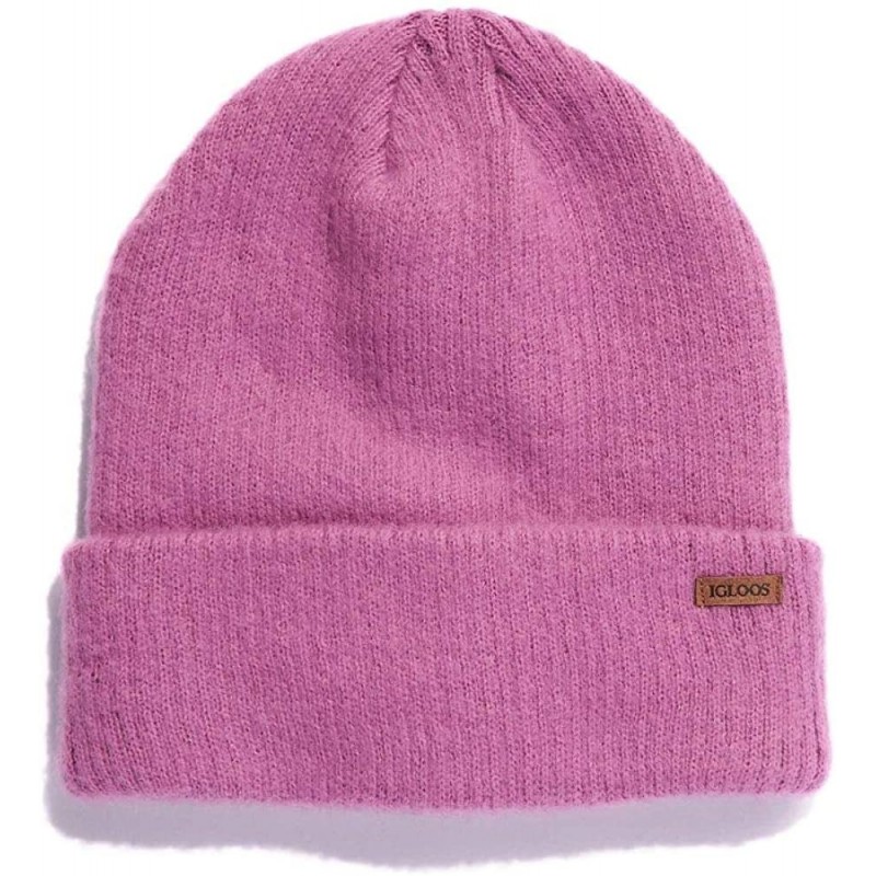 Skullies & Beanies Igloos Women's Soft Brushed Knit Tall Cuff Cap- Mulberry- One Size - CB18A7OHOKN $9.62