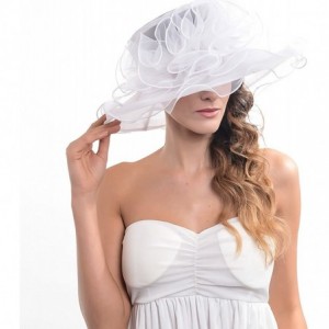Sun Hats Women's Kentucky Derby Dress Tea Party Church Wedding Hat S609-A - S019-white - CN18CL6462E $13.91