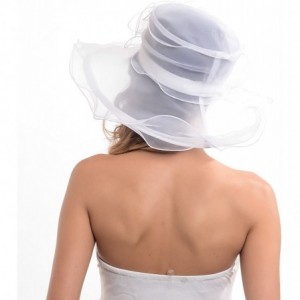 Sun Hats Women's Kentucky Derby Dress Tea Party Church Wedding Hat S609-A - S019-white - CN18CL6462E $13.91