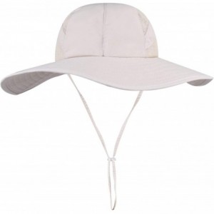 Sun Hats Sun Hats for Women Wide Brim Sun Protection Boonie Hat Cap with Ponytail Hole - Beige - CO18WKEKWNC $33.90
