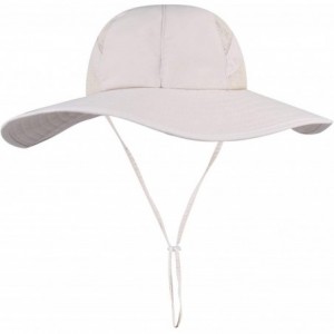 Sun Hats Sun Hats for Women Wide Brim Sun Protection Boonie Hat Cap with Ponytail Hole - Beige - CO18WKEKWNC $13.56