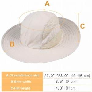 Sun Hats Sun Hats for Women Wide Brim Sun Protection Boonie Hat Cap with Ponytail Hole - Beige - CO18WKEKWNC $13.56