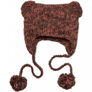 Skullies & Beanies Hand Knit Cat Eared Beanies in 4 Purr-FECT Colors - Persimmon Orange - C611Q5OHZXR $15.03