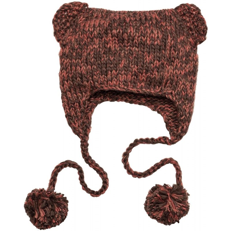 Skullies & Beanies Hand Knit Cat Eared Beanies in 4 Purr-FECT Colors - Persimmon Orange - C611Q5OHZXR $15.03