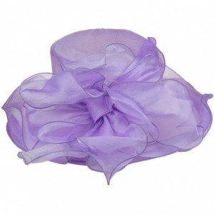 Sun Hats Women's Kentucky Derby Sun Hat Church Party Wedding Dress Organza Hat - Purple - CZ18CSMWKAU $11.78