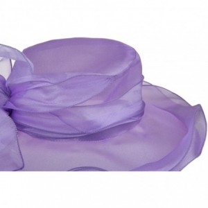 Sun Hats Women's Kentucky Derby Sun Hat Church Party Wedding Dress Organza Hat - Purple - CZ18CSMWKAU $11.78