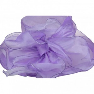 Sun Hats Women's Kentucky Derby Sun Hat Church Party Wedding Dress Organza Hat - Purple - CZ18CSMWKAU $11.78